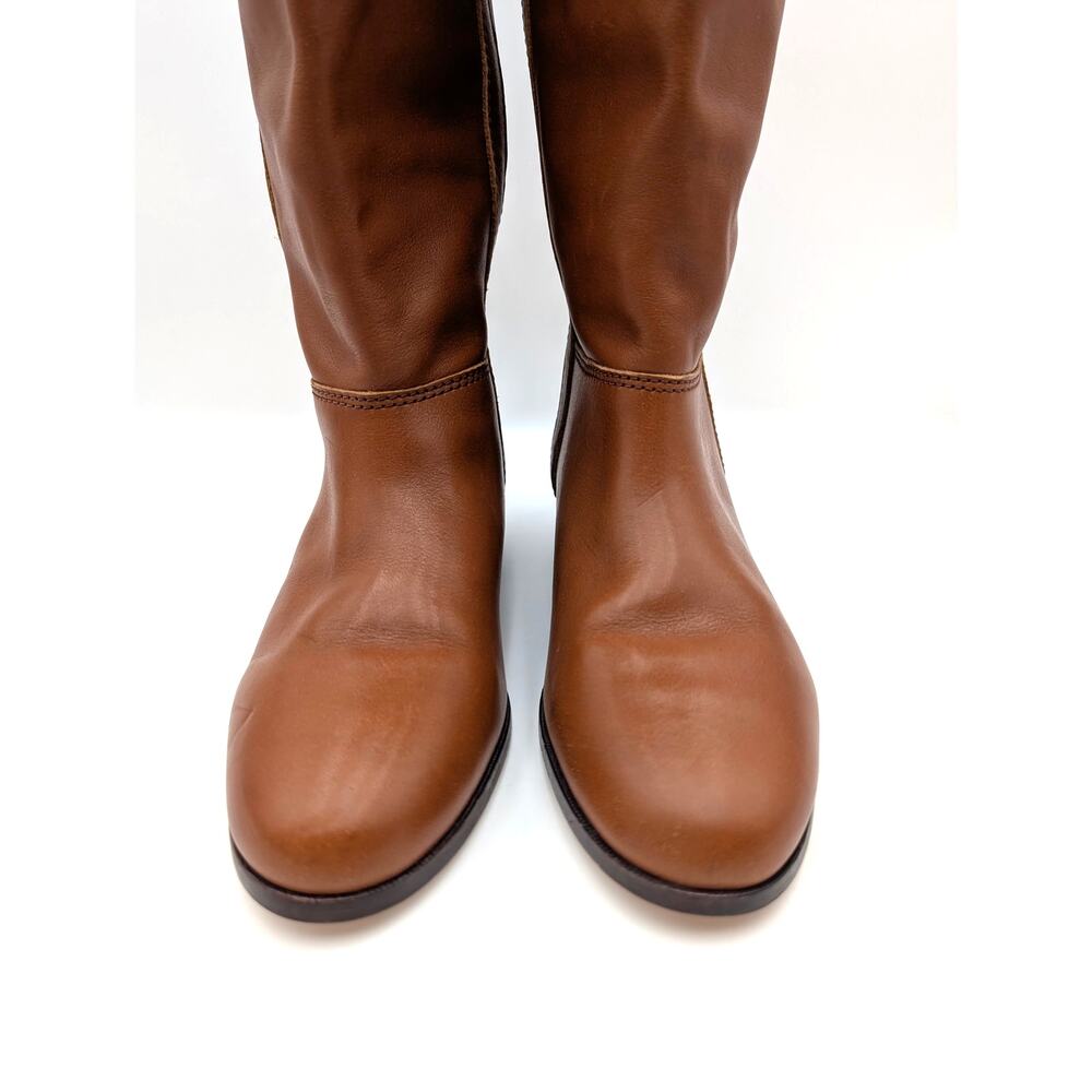 Veronica Beard Dwyer Knee High Boots Women's Brown Leather Size US7.5M Wide Calf - Picture 2 of 12